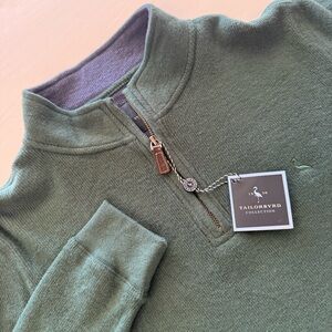 Tailorbyrd Collection 1/4 Zip Pullover Sweater Men’s Size Large Green New